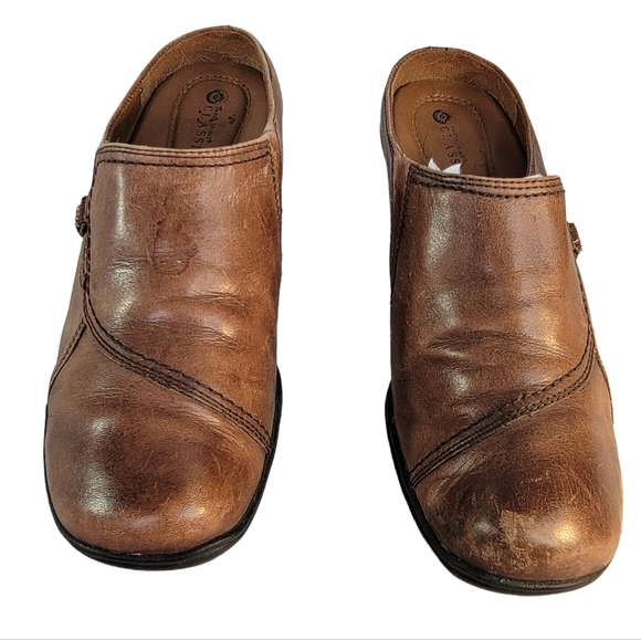 Earth Spirit Claasic Emma Leather Upper Brown Clog Women's Size 8 - Picture 2 of 16